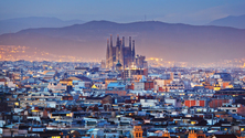 Barcelona Skyline with Sagrada Familia Cathedral, Barcelona, Spain