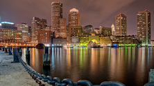 Boston Waterfront, Skyline, and Harbor Hotel , Boston, Massachusetts, United States