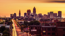 Cleveland Skyscrapers at Sunset, Cleveland, Ohio, United States