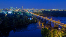 City Skyline at Night, Columbia, South Carolina, United States