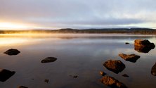 Midnight Sun at Inari Lake, Inari, Finland