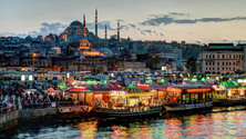 Mosques at Dusk, Istanbul, Turkey