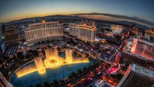 Bellagio Fountains at Night, Las Vegas, Nevada, United States