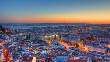 City Skyline at Night, Lisbon, Portugal