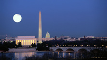 Skyline with Lincoln and Washington Monuments and Capitol, Washington DC, United States