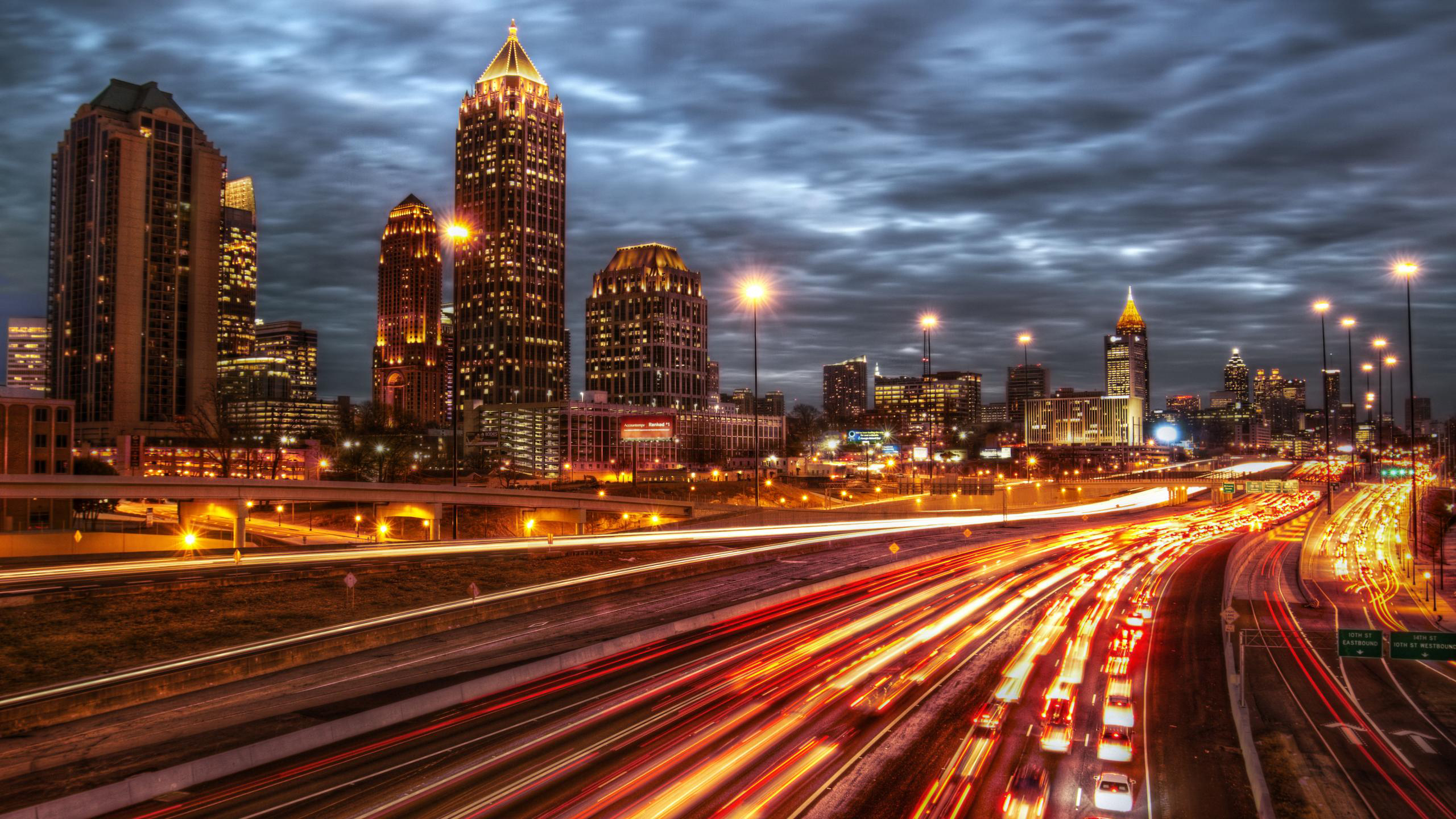 Atlanta Georgia United States Atlanta Skyscraper Skyline With One Atlantic Center And Bank Of America Plaza