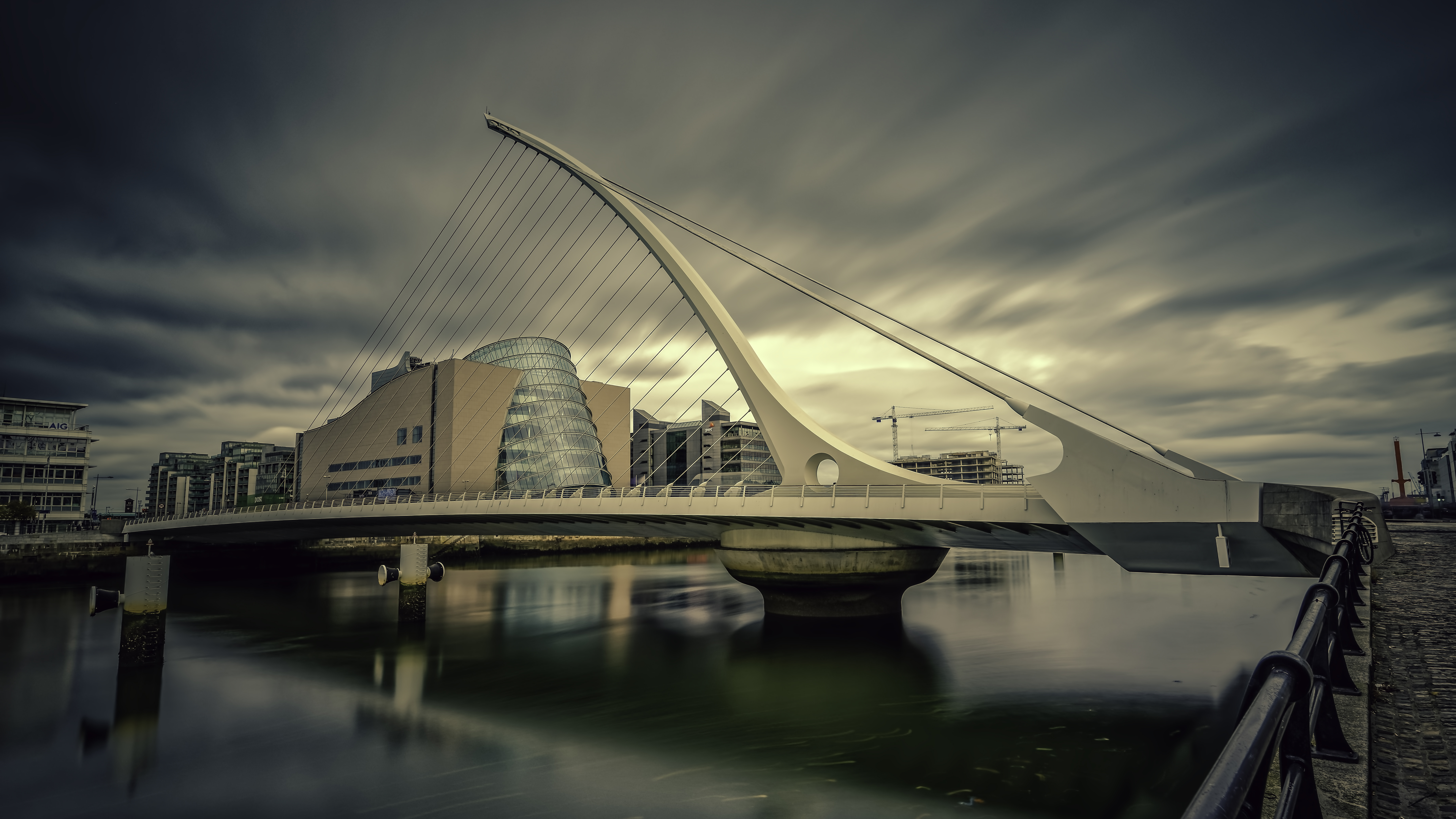 Dublin Ireland Samuel Beckett Bridge And Convention Centre Dublin
